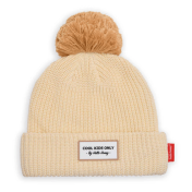 Bonnet beige avec pompom Block Sandy