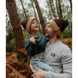 Papa et fils avec le bonnet Block Pistachio Hello Hossy