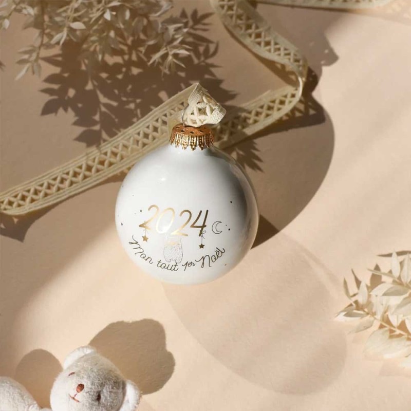 Boule de Noël en verre pour premier Noël