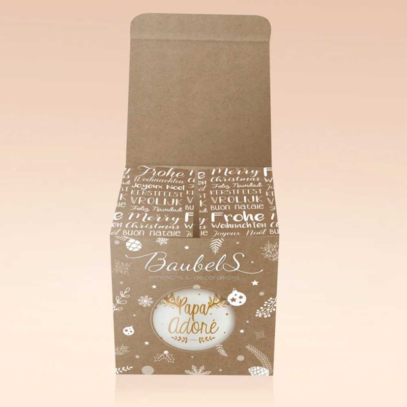 Boite boule de Noël Papa adoré