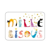 Carte postale "Mille bisous" chats colorés