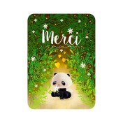 Carte postale "Merci" petit panda dans la forêt