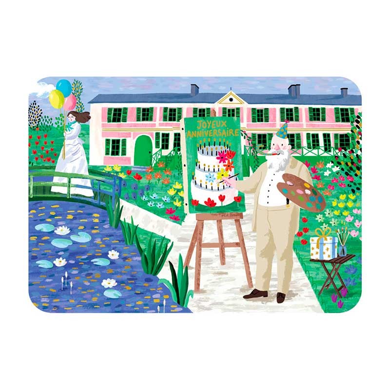 Carte postale "Joyeux anniversaire" jardin de Monet