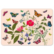 Set de table "Papillons et fleurs" rose pastel