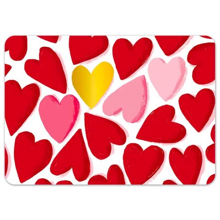 Set de table "Cœurs multicolores" fond blanc